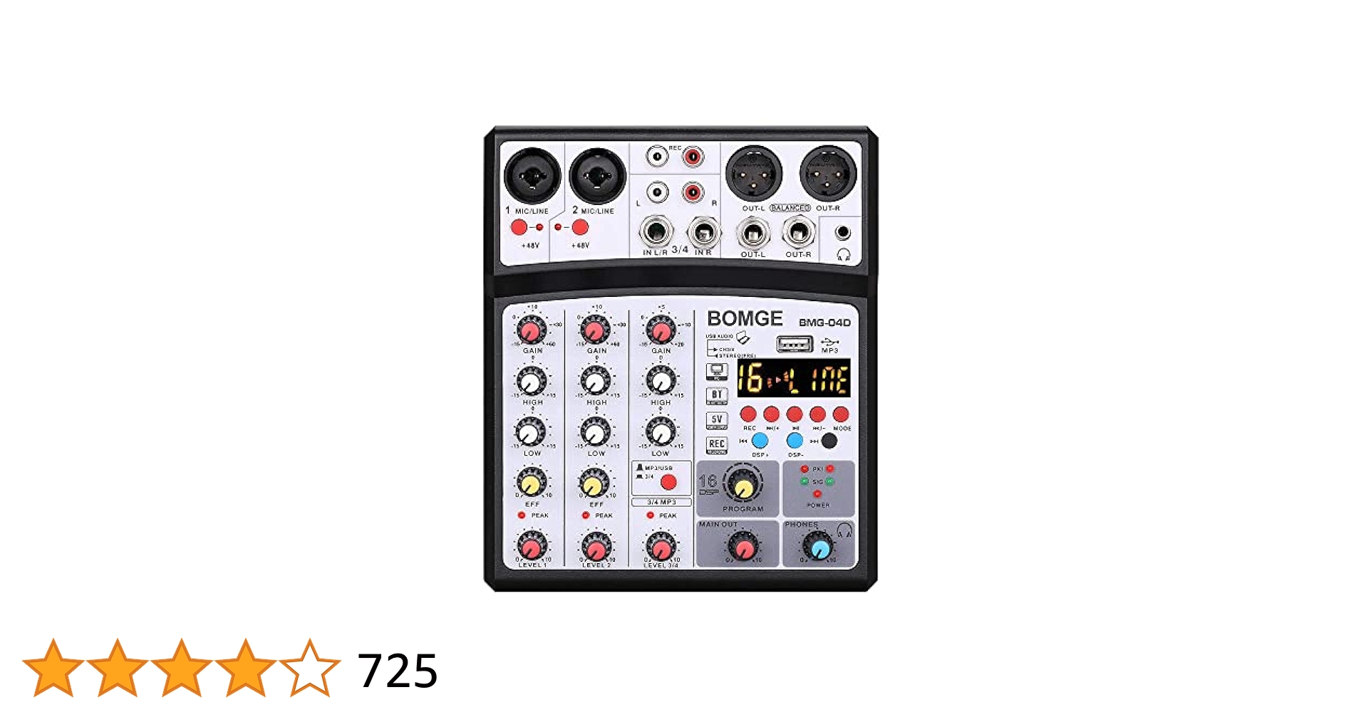 DJミキサー4チャンネルUSBインターフェース　サウンドコントローラー Amazon.co.jp: DJミキサーコントローラー4チャンネルオーディオ