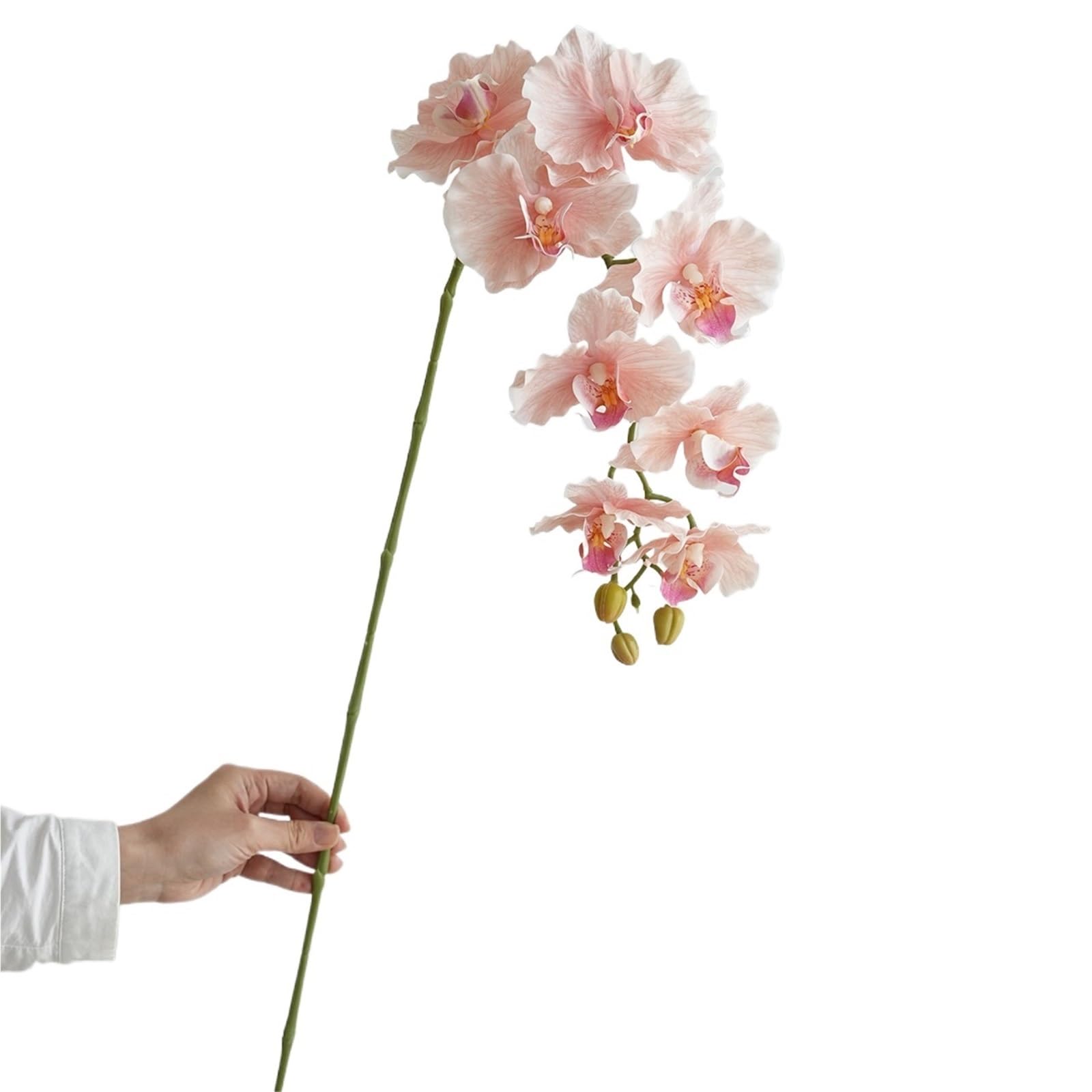 FonHNDG Artificial Flower Branches Artificial Phalaenopsis Orchid Flowers Wedding Decorative Realistic Long Stems 9 Heads Home Indoor Decor(Color8)