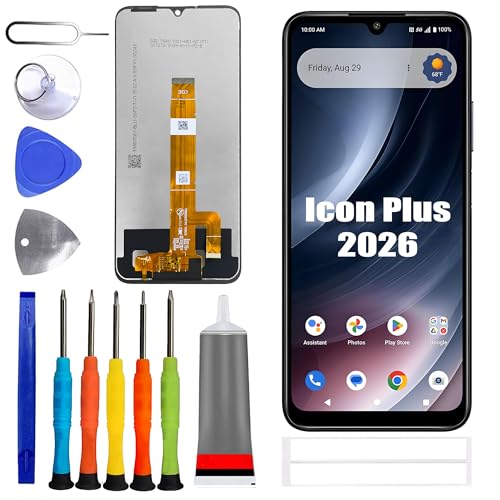 Image of LCD Display [Support Fingerprint] Compatible with Cricket Icon Plus 2026 SN333C /AT&T Verge 2 5G [6.9 inch] SN333A SN333C Screen Touch Digitizer Assembly Black LCD Display with Repair kit