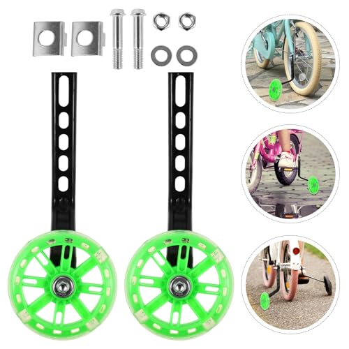 Juego de ruedas de entrenamiento para bicicleta Ciieeo, color verde, resistentes al desgaste, estabilizadoras para práctica de equilibrio y conducción, aptas para niños miniatura 7