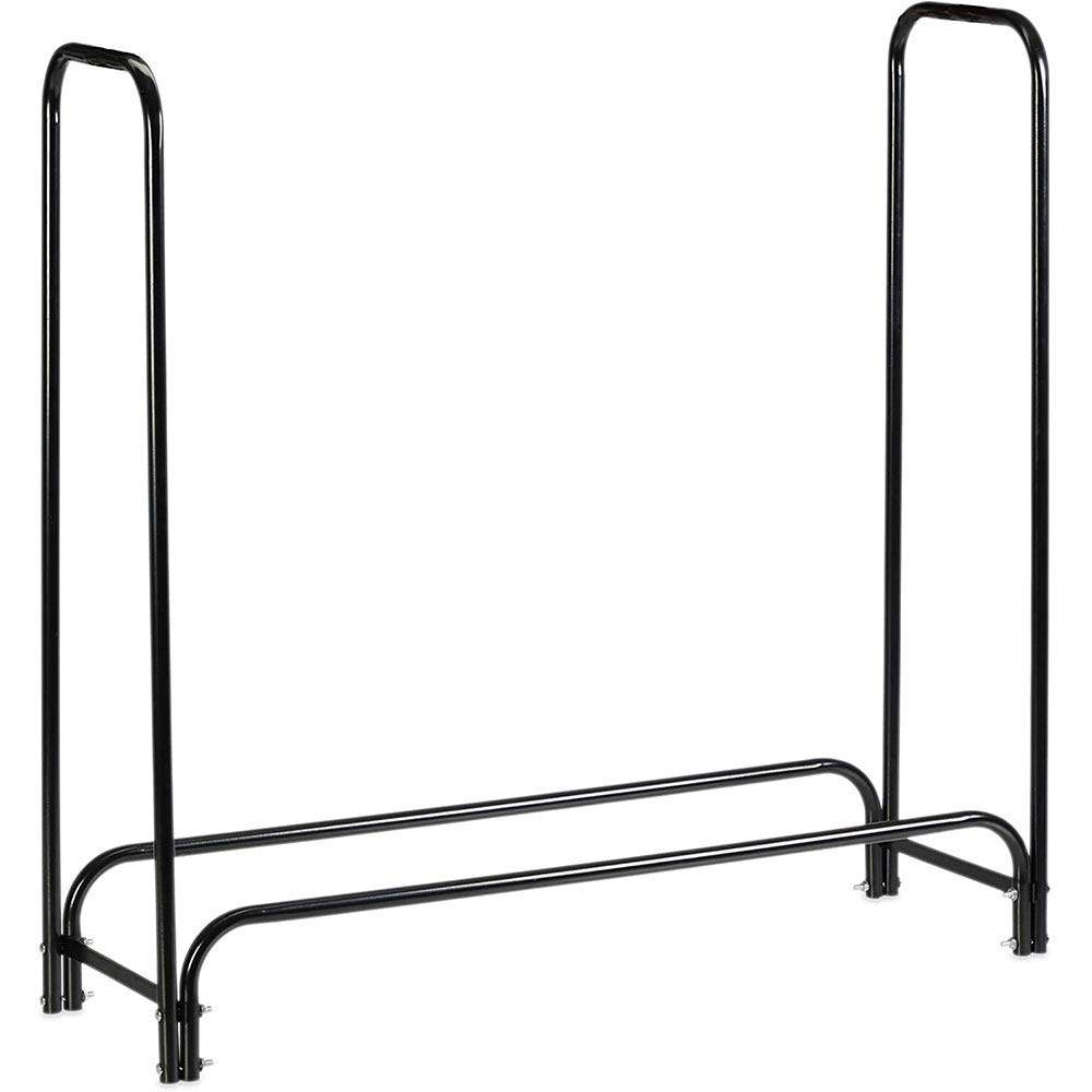 BAKAJI Soporte para leña con estructura tubular de metal, para interior y exterior, para casa, jardín, chimenea, chimenea, estufa, diseño moderno (120 x 120 x 35 cm)
