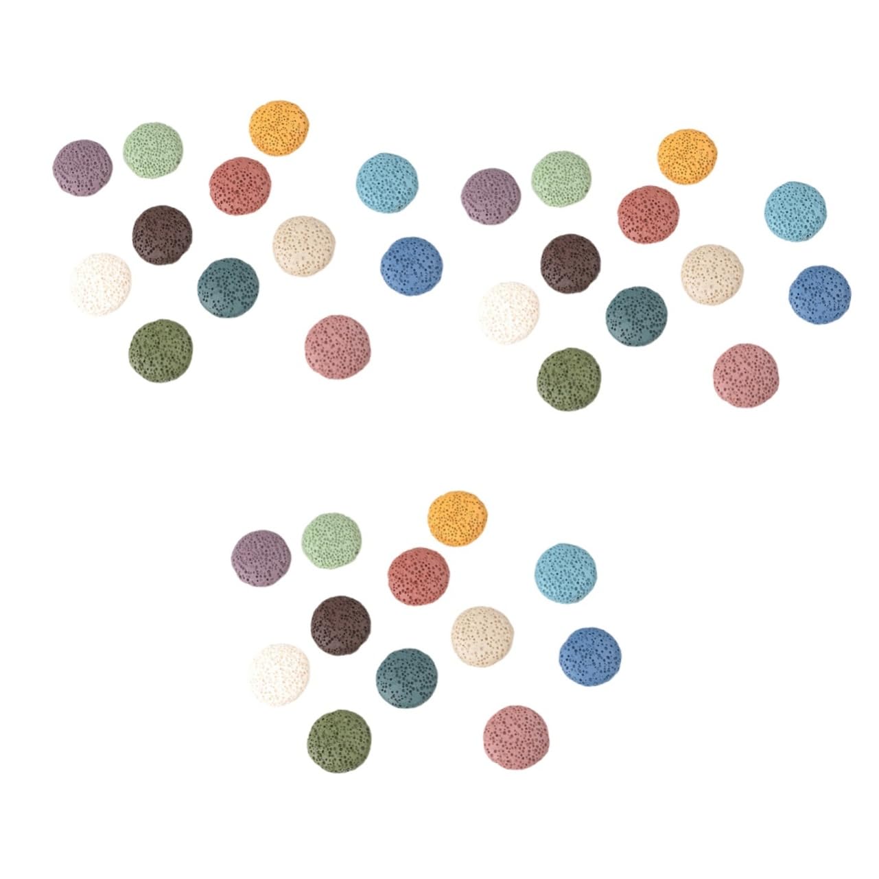 Operitacx 36pezzi Volcanic Stone Beads Round Pendants for Jewelry Making for Bracelets Earrings and Accessories Mixed Colors