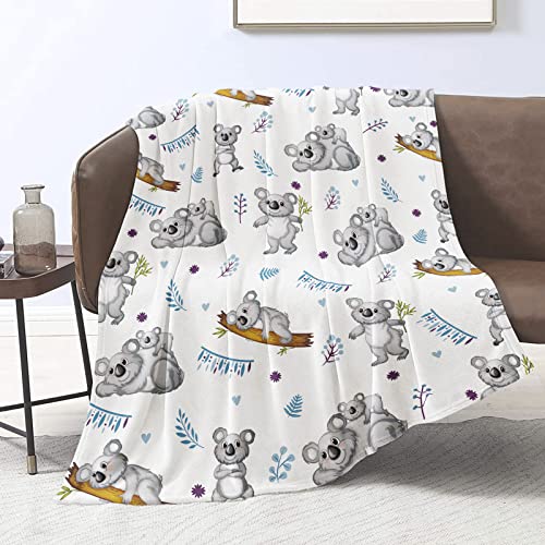 Domgoge Koala Blanket for Boys Girls Kids Baby Koalas Print Throw Blankets for Couch Sofa Soft Cozy Flannel Fleece Blanket Gifts Women Men