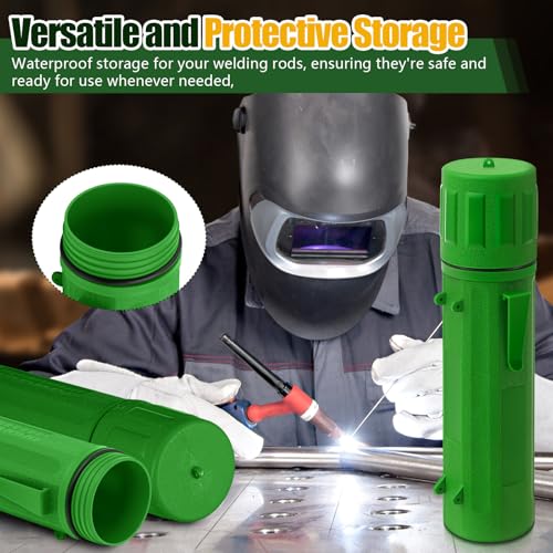 Image of Zonon 4 Pcs Welding Rod Storage Tube 14 Inch Tig Rod Holder, Green