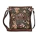 Vintage Floral Roses Crossbody Purse- Olive Letter Carrier with Front Pocket