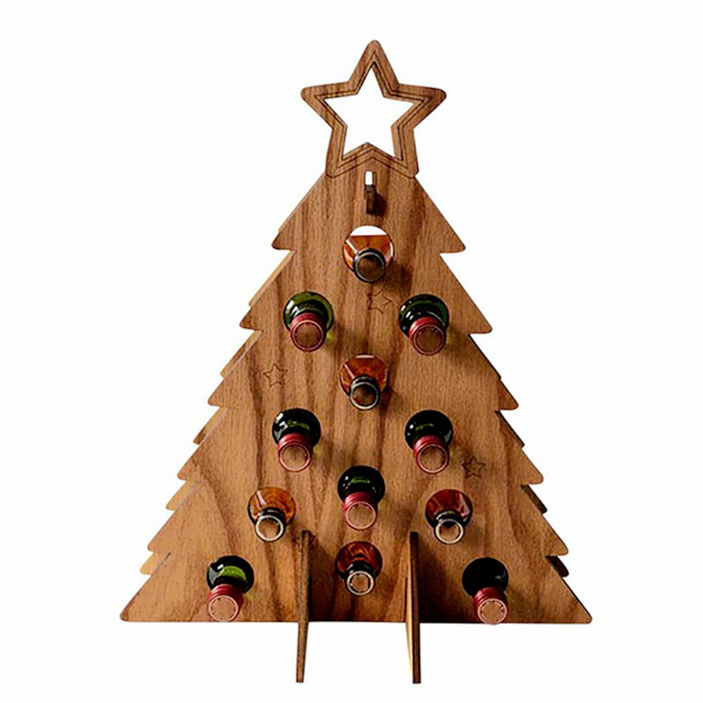 Buy Guaber Wine Bottle Christmas Tree Rack, Wooden Christmas Advent  Countdown Xmas Christmas Tree Alcohol Holders 24 Days Wine Bottle Stand  Gifts for Adults Online at desertcartINDIA
