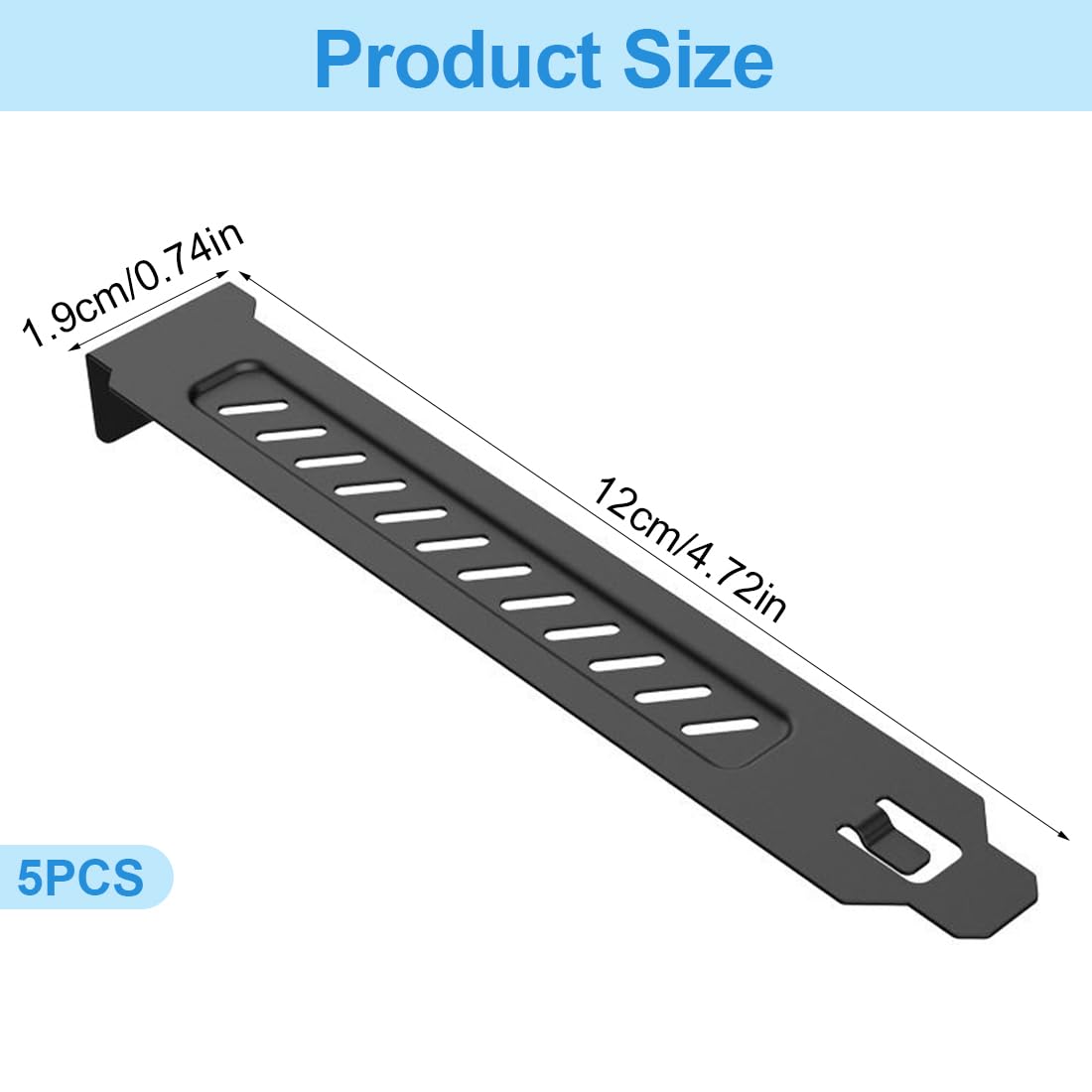 Coperture per Slot PCI, 5 pezzi Coperchi per Slot ventilati, Staffa di copertura per slot PCI ventilato in acciaio, Piastra di soppressione per PC, per PC Case flusso d'aria e antipolvere, nero
