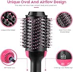 Hot Air Brosse 4 IN 1 Brosse sèche-cheveux, Séchoir à cheveux d'une étape & Styleur & Volumiseur & Courbure de cheveux, Négatif Ions Comb Straightener Salon/Curly Réduire Frizz/Static