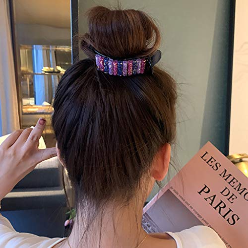 Pinces à cheveux violettes de type crabe : accessoire de coiffure tendance pour fille - 3