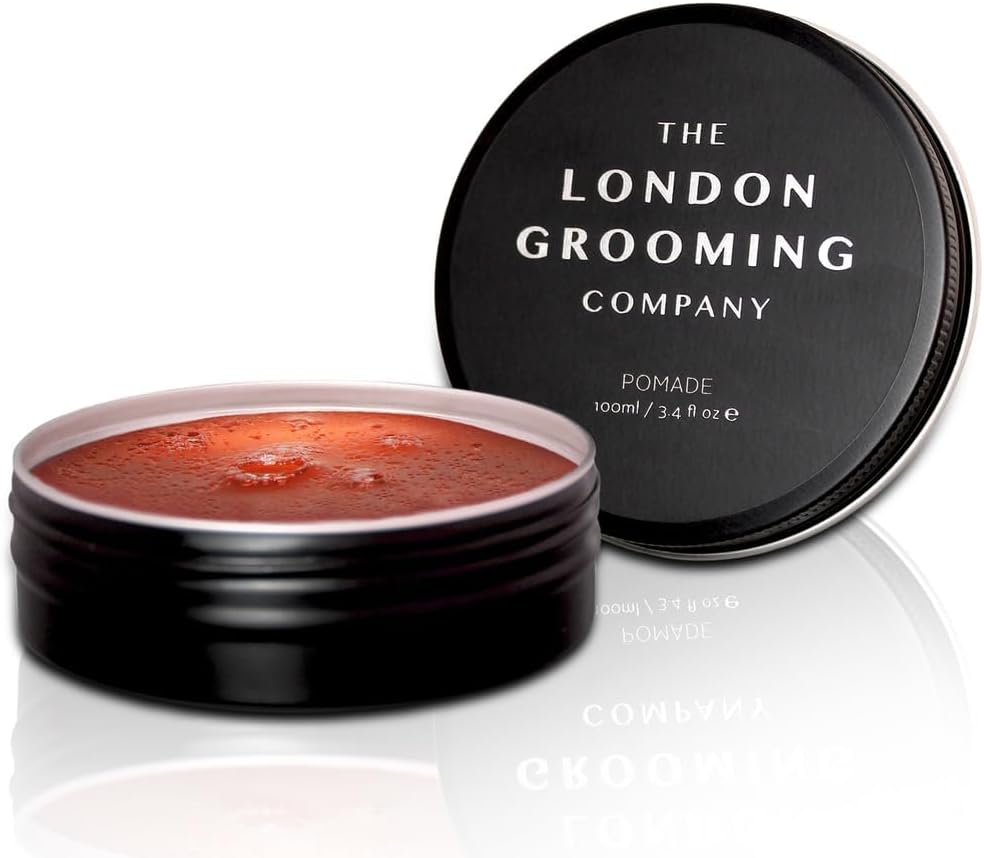 The London Grooming Company Water-Based Hair Pomade For Men | Strong All-Day Hold | High Shine Finish | Easy to Wash Out | 100ml (3.4 Fl Oz)