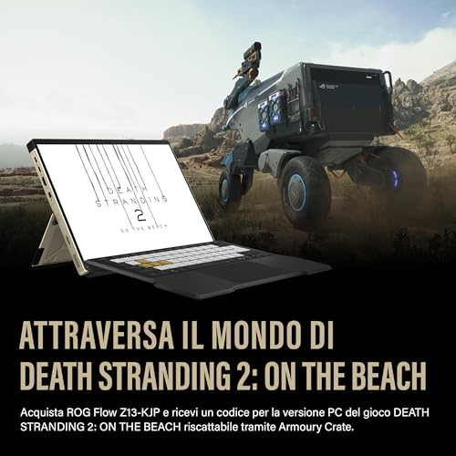 ROG Flow Z13 KJP Edizione Limitata: Portatile Tablet 2 in 1 con display touchscreen da 13,4" ROG Nebula, processore AMD Ryzen™ AI MAX+ 395, RAM 128GB, 1TB SSD, tastiera rimovibile con layout ITA - Notebook - Immagine 2