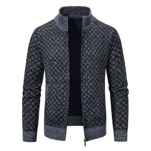 Fashion Knitted Zipper Sweaters for Mens Slim Fit Long Sleeve Fleece Lined Twisted Pullover Casual Outdoor Tops2
