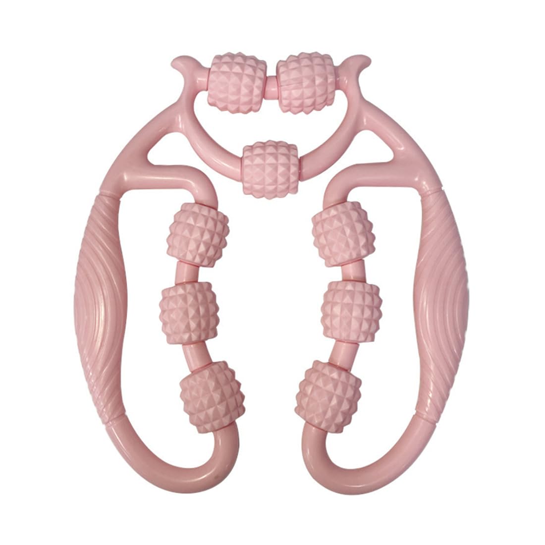 Rullo Muscolare per Gambe, Rullo Massaggio Muscolare Fitness,Muscolare Rullo 3D,Rulli Massaggianti per Muscoli 9 Ruote Massaggiatore Anticellulite, Ruotare Di 360 Gradi Senza Intoppi, rosa