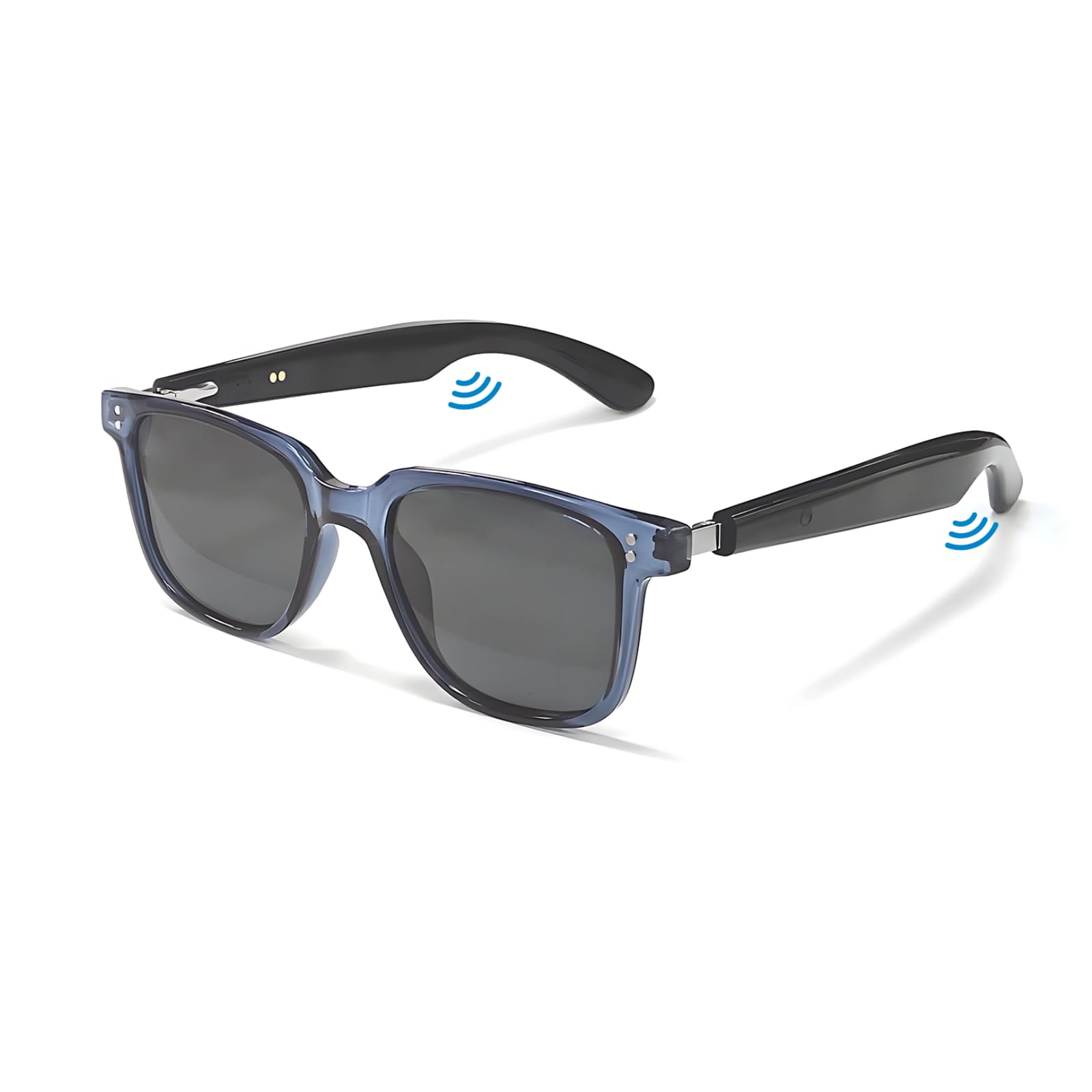 smart bluetooth glasses, sunglasses with uv and blue light protection, ai real-time translation with 140 languages, touch control, music & call for athletic/outdoor, unisex (blue)