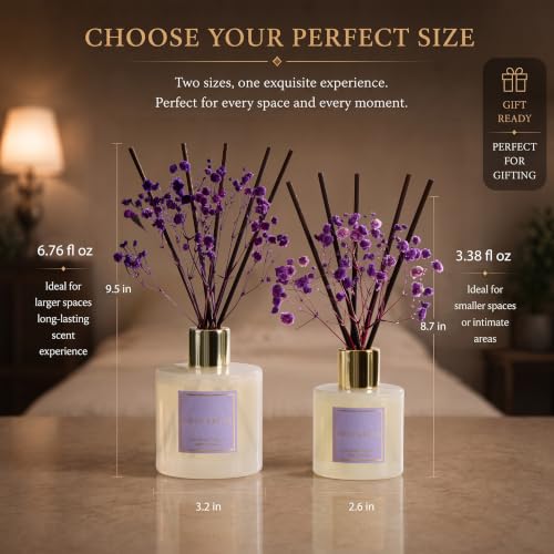 Image of COCORRINA Reed Diffuser - Lavender Thyme 3.38 fl oz Reed Diffuser for Bedroom Bathroom Home Decor