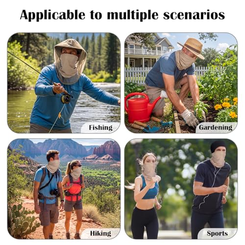 Image of Geyoga 2 /4 Pack Cooling Neck Gaiter Summer Breathable Balaclava Face Mask with Mesh Holes UV Protection Sun Scarf Men Women