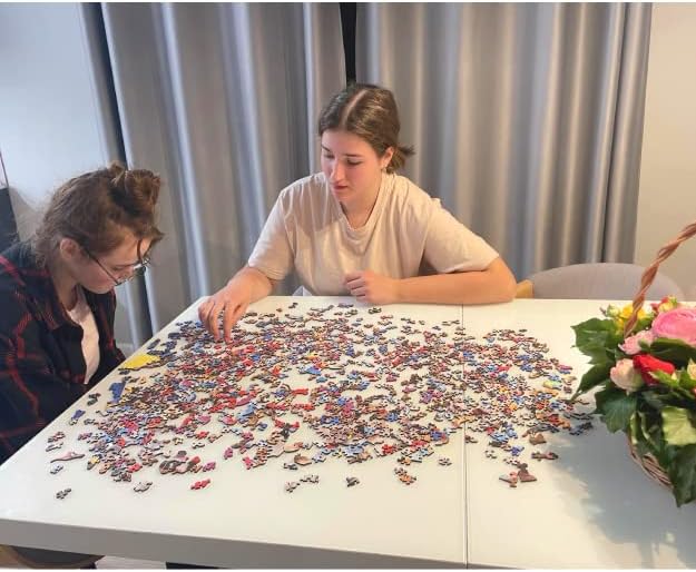 Miniatura 7 de WOODEN.CITY Rompecabezas de madera de 1000 + 10 piezas para adultos, rompecabezas de madera para adultos, rompecabezas avanzados de barco colorido