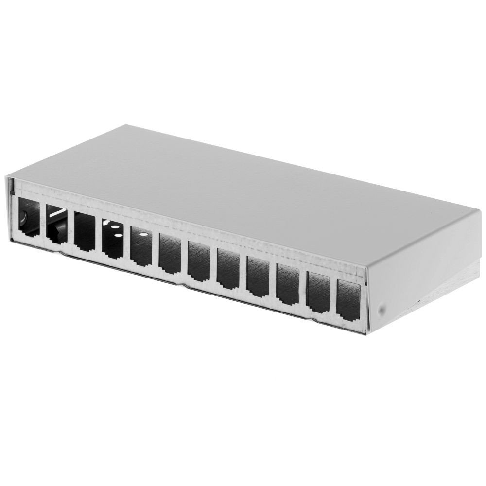 BTR E-DAT modul - Gehäuse mit modularen Einsätzen - Pure White, RAL 9010 - 12 Ports