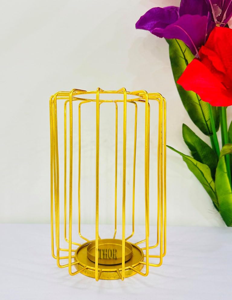 Candle Holders - Glass Candles Holder with Geometric Metal Rack Stand for Wedding Birthday Party Centerpieces - Candle Holders Vases for Office Living Room