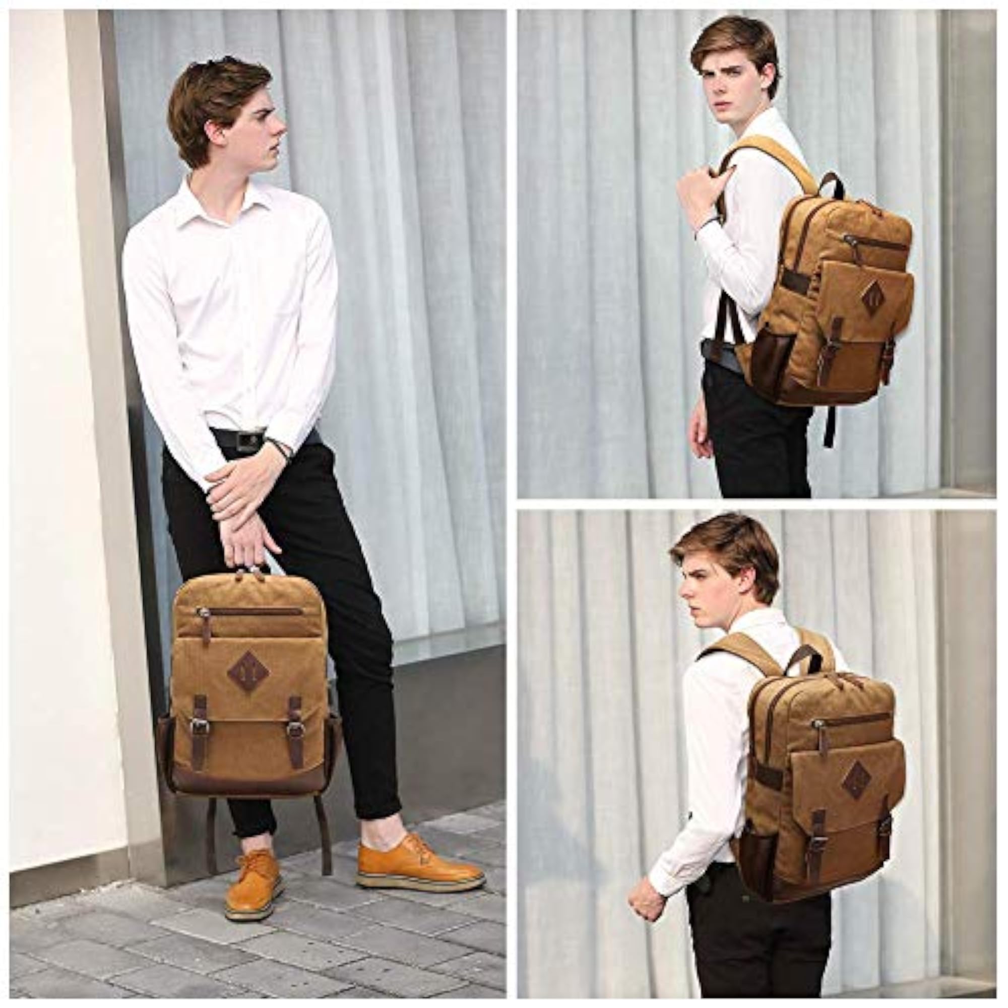 Vintage Canvas College School Backpack