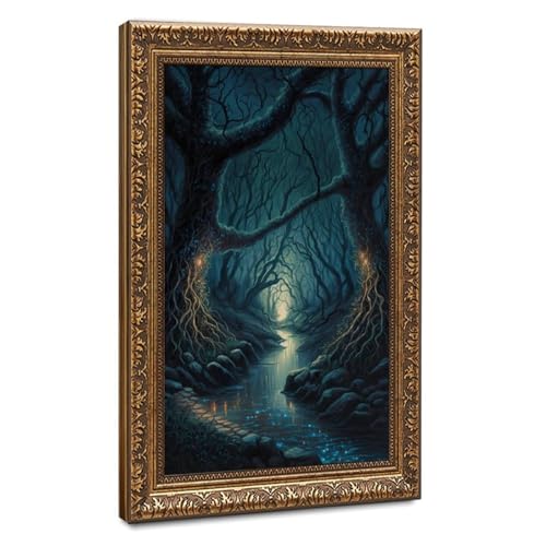 Poster sur toile de scène magique de forêt 50x75 cm pour décoration de chambre moderne