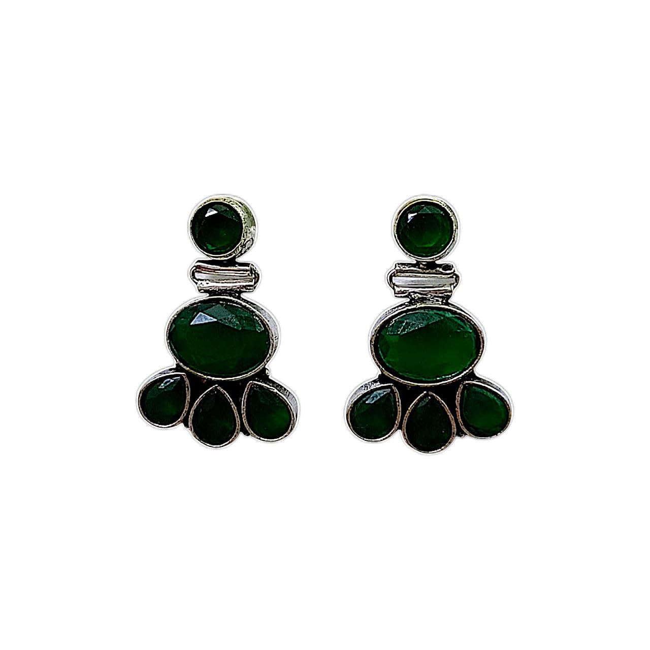 Ethnic Monalisa Oxidized Silver Plated Hanging Earrings - Women’s (Green) (B0D9K7N79H) Amazon Price History, Amazon Price Tracker