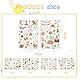 Goiern 4 Stück 212 Stickers Babyalbum,Aufkleber für Kinder und Baby Fotoalben, 8 Bögen DIN-A4 DIY Scrapbooking Aufkleber zum Gestalten, Baby-Scrapbook-Aufkleber(Braun)