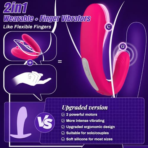 Image of Big Shocked Couples Vibrator Female Sex Toys - Remote Control Wearable Vibrators C Shaped Adult Couples Sex Toy G Spot Vibrater Clitoral Penis with 9 Powerful Double-Ended Dildos Adult Toys for Women