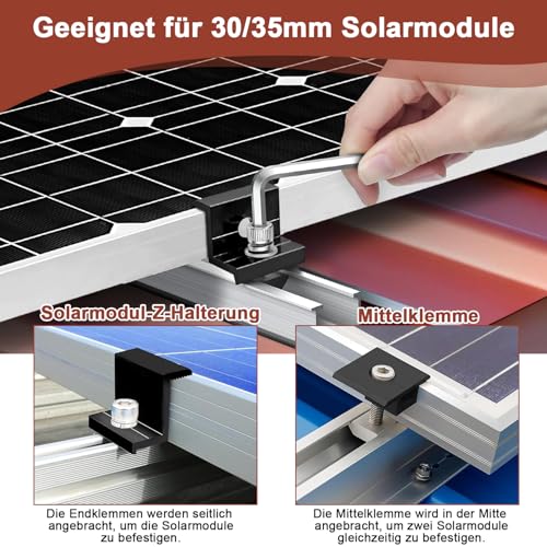 Kit de montage de panneau solaire stable avec pinces réglables
