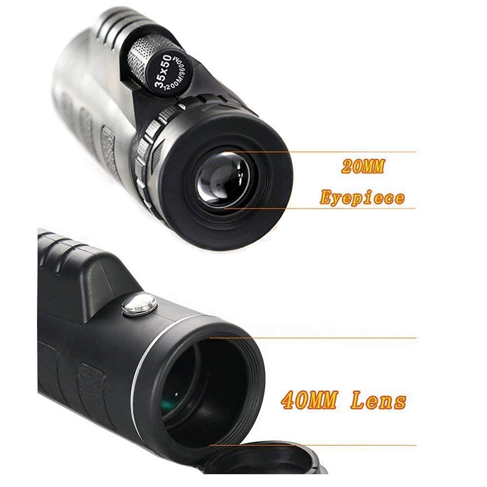 Télescope Monoculaire Monoculaire Pour Adulte 12x50 HD Avec Support Pour Smartphone, Téléphone Portable Monoculaire Avec Trépied Robuste, Observation Des Oiseaux, Camping