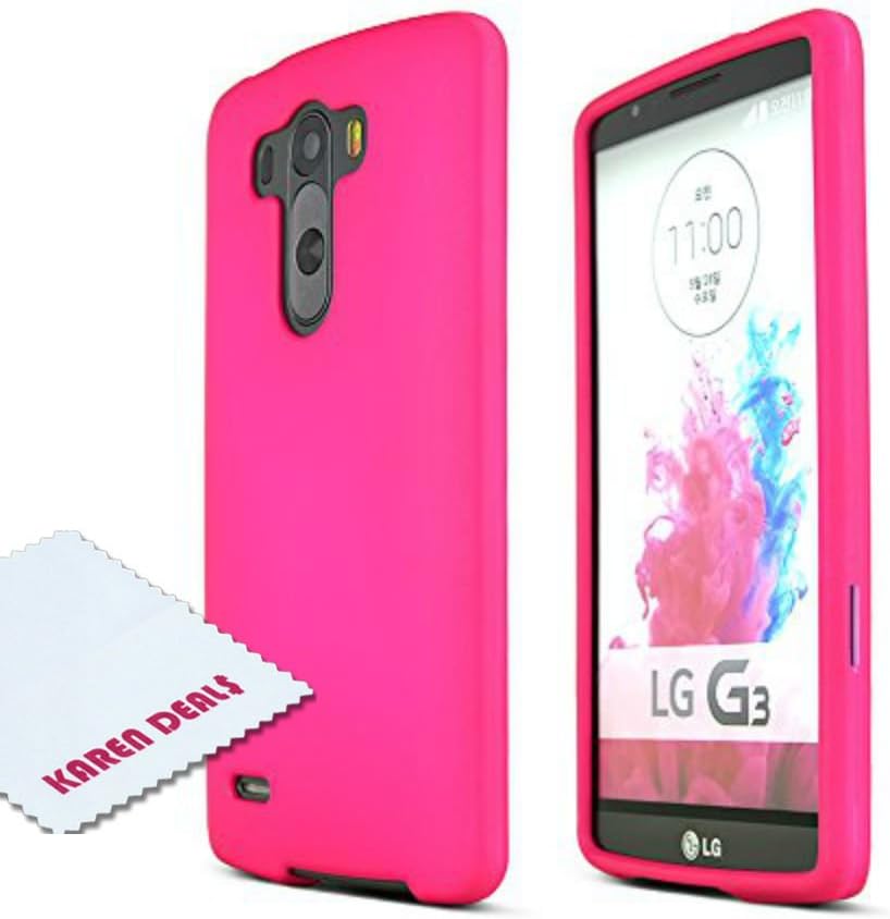LG G3 Case, [Hot Pink] Rubberized Matte Hard Plastic Case Cover [Anti Slip] as Best Coolest Design Cases for LG G3