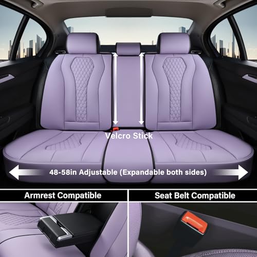 Image of Coverado Seat Covers Full Set, Purple Car Seat Covers, Automotive Car Seat Cover, Car Seat Cushion, Driver Seat Covers Front Seats Back Seat Covers, Car Seat Protector Universal Fit Most Cars