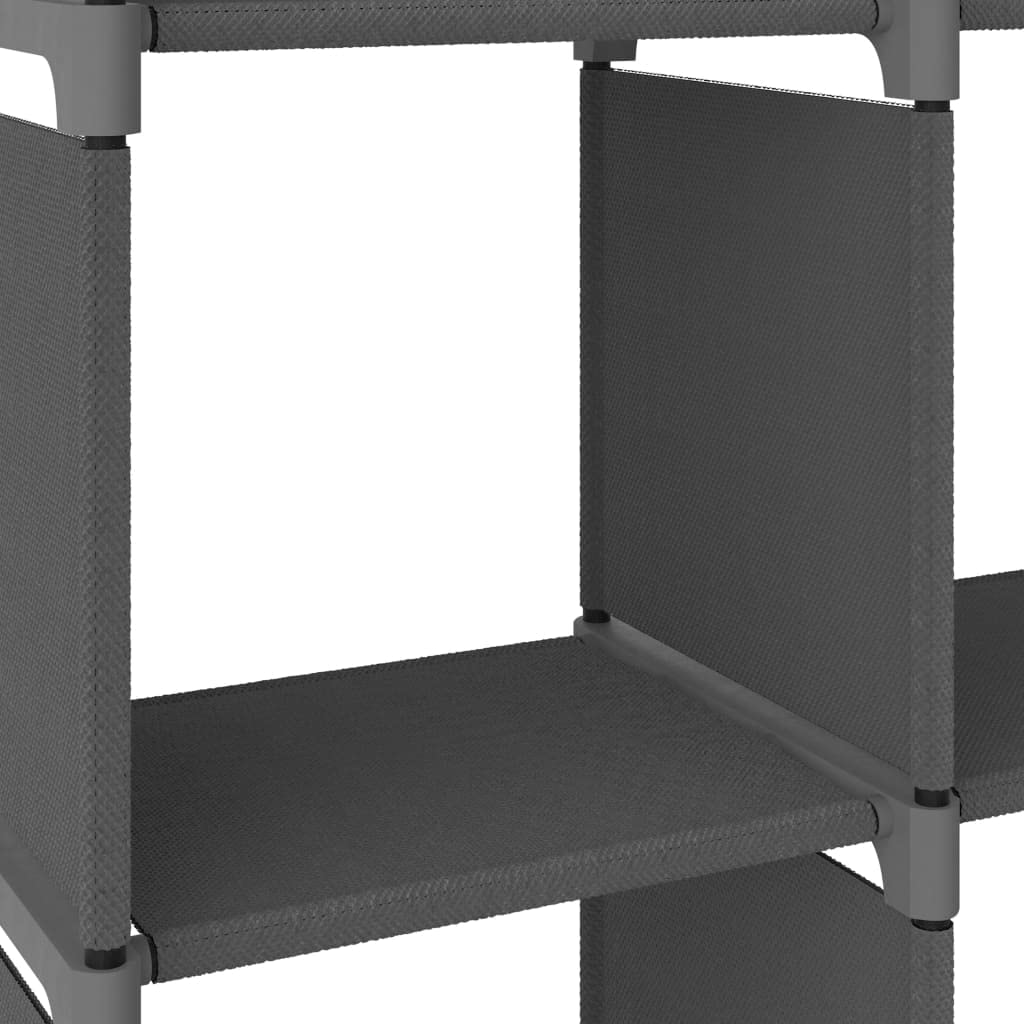 Scaffale a cubo con 5 scomparti, in tessuto, grigio, 103 x 30 x 72,5 cm | Scaffale leggero con telaio in acciaio per soggiorno e camera da letto, offre spazio flessibile per libri e decorazioni.