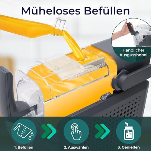 KLAMER Slush Machine with 5 Preset Programmes: Slushie, Cocktail, Milkshake, Frappé, Wine, Automatic Cleaning, 2L Capacity, Turbo Freeze, No Ice Required