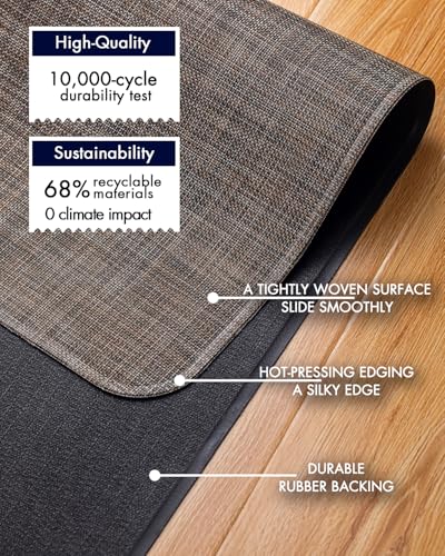 Image of BARoyal Office Chair Mat for Hardwood Floor Under Desk Computer Rolling Chair Mat for Wood /Tile Floor Non-Slip Heavy Duty Desk Rug PVC Plastic Hard Floor Protector 46 inchx 60 inch (Dark Walnut)