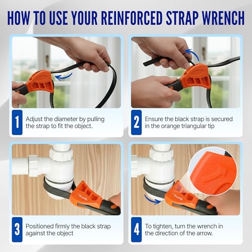 Shearva 2-Pack Steel-Core Strap Wrench