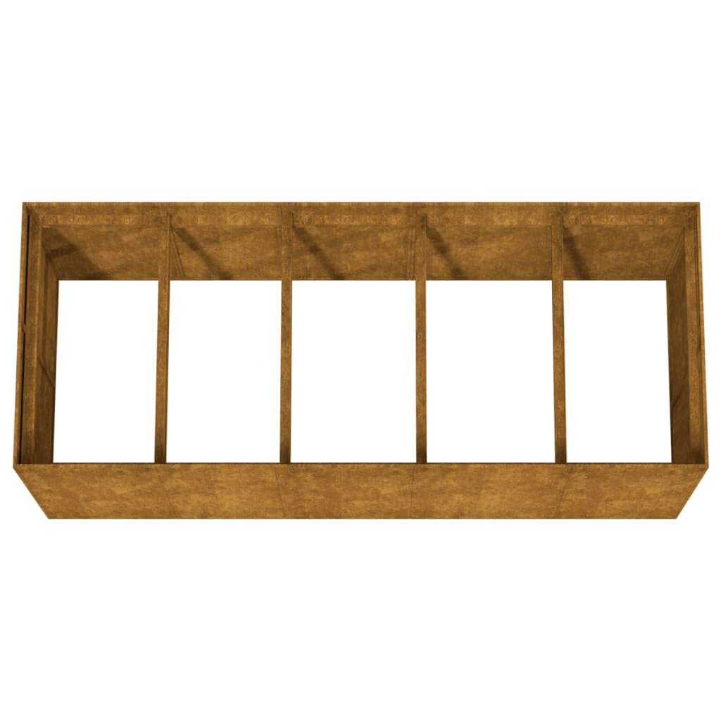 Jardinera elevada de jardín de acero Corten 200 x 80 x 80 cm, cama de cultivo con diseño de fondo abierto para drenaje, ideal para plantas, verduras y hierbas aromáticas,