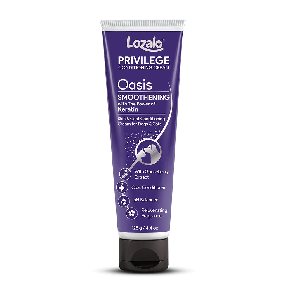 Lozalo Privilege Pet Conditioning Cream-125 gm, Oasis | Leave in Conditioner for Dogs & Cats | with Keratin & Gooseberry Extract