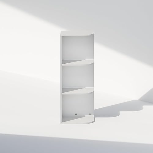 Miniatura 5 de Furinno Reed - Estantería esquinera de 3 niveles, estante para libros, estantes de esquina, estante de almacenamiento, para organización y