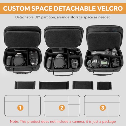 Image of ZORBES Camera Bag for Canon EOS Rebel T7 /R50 /R6 Mark II /R100 /R50 V /T6 /R8 /R10 /R5 Mark II /RP /R7 /5D Mark IV, Camera Carry Bag DSLR SLR Camera Bag with Handle, Waterproof EVA Hard Shell Suitcase Bag