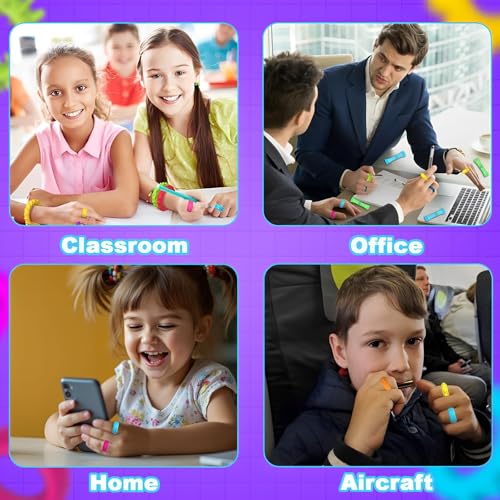 20 Stück Fidget Toys Set - 12 Fidget Ring 4 Akupressur Ring 4 Gewebter Netzschlauch, Skills Set, Sensorik Spielzeug, Anti Stress Spielzeug, für Anxiety ADHD Stresslinderung