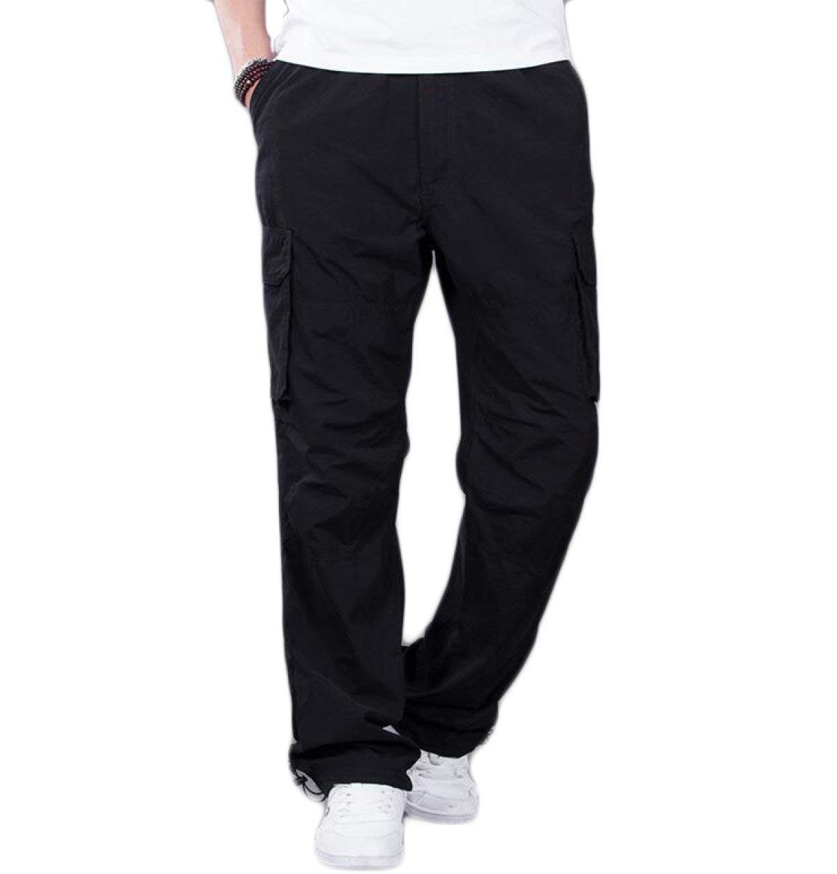 Spodnie robocze luźne multifunkcyjne spodnie do joggingu spodnie cargo moda męska na świeżym powietrzu proste nogawki spodnie czas wolny moda sportowe spodnie dresowe, czarny, L