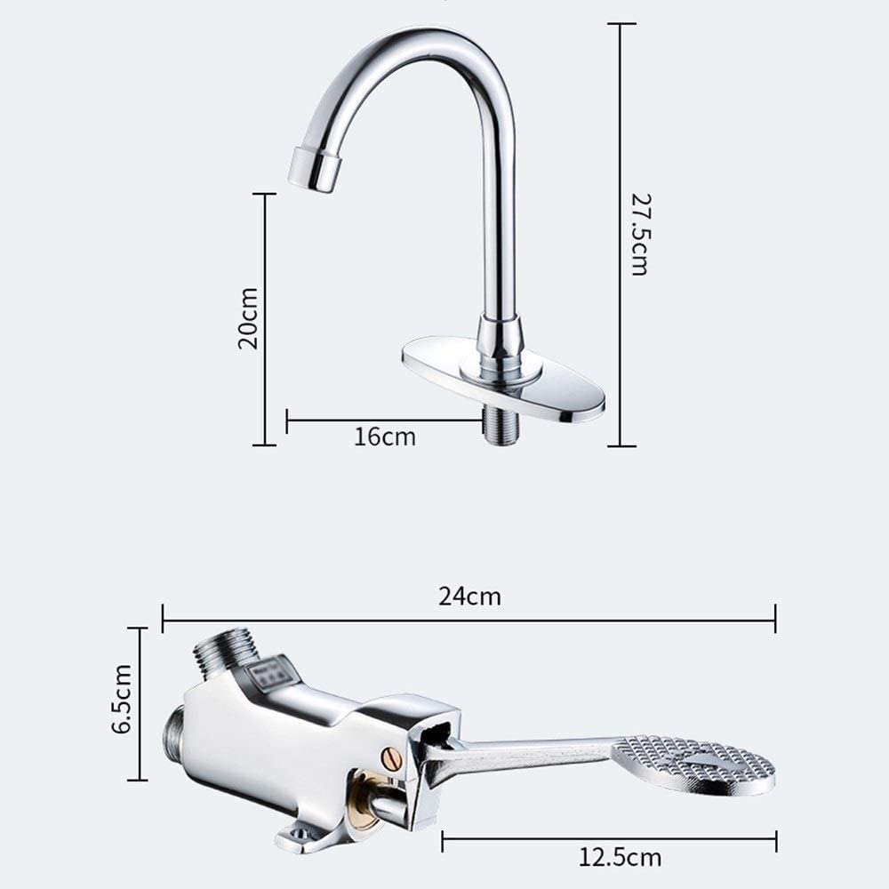 Alle Kupfer Mischbatterie Labor Becken Fußpedal Wasserhahn Moderne Badezimmer Waschbecken Mischbatterie Wasserhähne Home Single/Kaltes Wasser