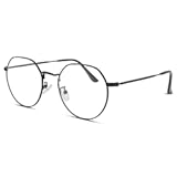 Fashion Round Glasses Metal Clear Lens Frame Vintage Unisex Eyeglasses 53MM
