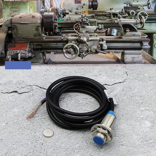 e Proximity Sensor 10mm Detection, Hall Effect Sensor Switch NPN NO 3-Wire Output, DC 5-30V Industrial Metal Detection Sensor, 12mm Threaded Barrel
