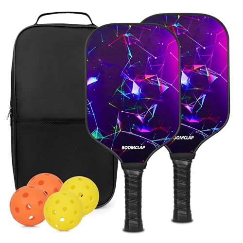 Boomclap Juego De 2 Palas De Pickleball, 2 Bolas De Interior Y 2 Bolas Para Exteriores Con Bolsa De Pala, Cumple Con Los Requisitos De Usapa, Juego De Palas De Fibra De Vidrio, Raqueta De Pickleball Boomclap Juego De 2 Palas De Pickleball, 2 Bolas De Interior Y 2 Bolas Para Exteriores Con Bolsa De Pala, Cumple Con Los Requisitos De Usapa, Juego De Palas De Fibra De Vidrio, Raqueta De Pickleball