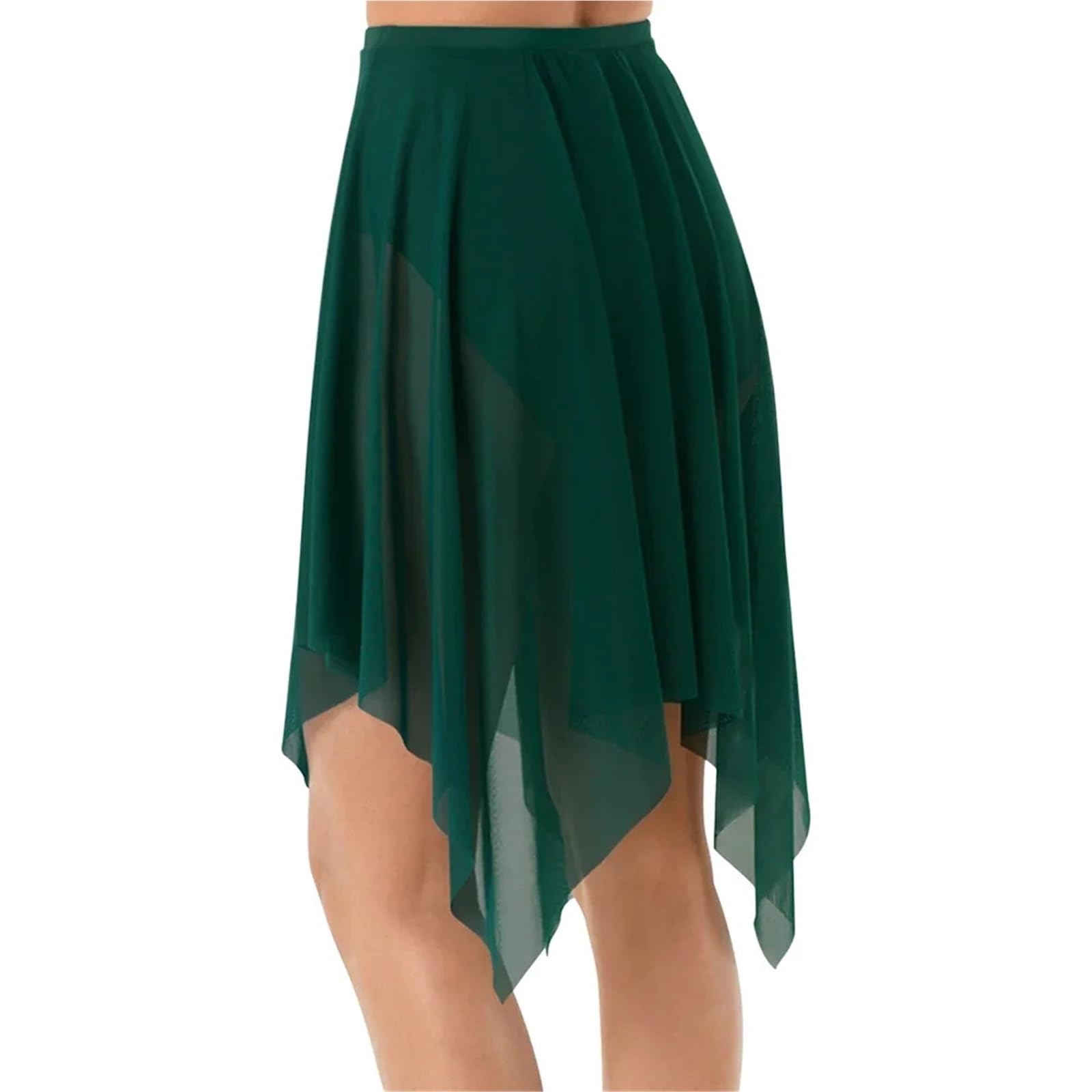 Falda de Baile Ballet Malla Dobladillo pañuelo for Mujer | Falda de danza lírica contemporánea con dobladillo de pañuelo for mujer, ropa de práctica for clase de Ballet(White,SA)