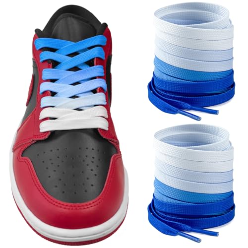 NDTEZUGT �c�[�g�[���V���[���[�X Air Jordan 1�X�j�[�J�[�p 8mm �� �t���b�g ��v �|���G�X�e�� �����p�C�R AJ1�V���[�Y�p, �u���[+�z���C�g, 63"/160cm