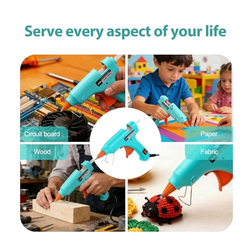 Image of Mini Hot Glue Gun 10pcs Glue Stick Hot Glue Gun Set For Quick Repair Artist DIY Art Home 20w Lake Blue