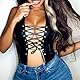Women’s Halterneck Bra Metallic Bikini Top Wetlook Lingerie Patent Leather Bra Backless Crop Shirt Lace Vest Gogo Costume